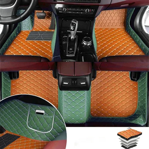 Miniatura 10 de Alfombras para todo tipo de clima de TAHALI - Alfombrillas impermeables, antideslizantes, de cuero para automóviles, SUV, camiones - Proteja