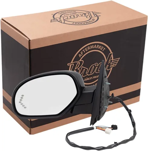 Espejo de repuesto para puerta plegable con memoria calentada, señal en vidrio compatible con Silverado Sierra Tahoe Yukon y XL 07-14