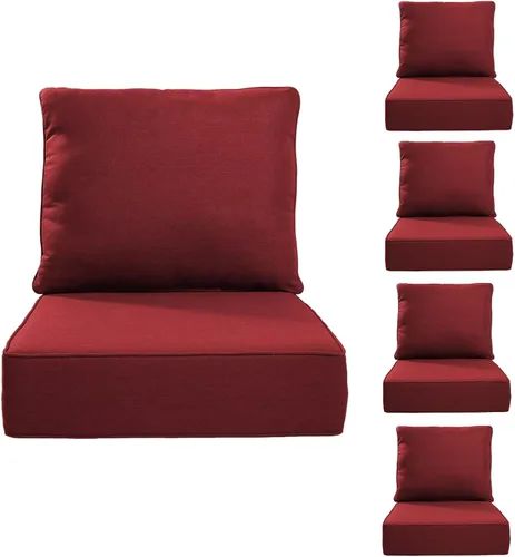 Miniatura 143 de Rilyson Cojines de patio para muebles de exterior, 22 x 24 pulgadas, respaldo alto y asiento profundo, cojín de exterior para sillas de patio, sofá