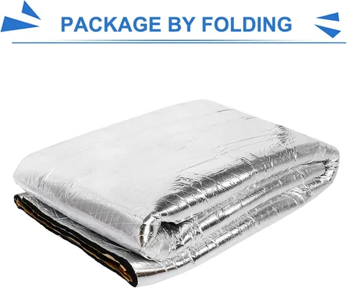 Miniatura 7 de Uxcell 394 mil 10 mm 10.76 pies cuadrados esterilla de amortiguación de sonido con espuma de aluminio para aislar el calor del motor del parachoques