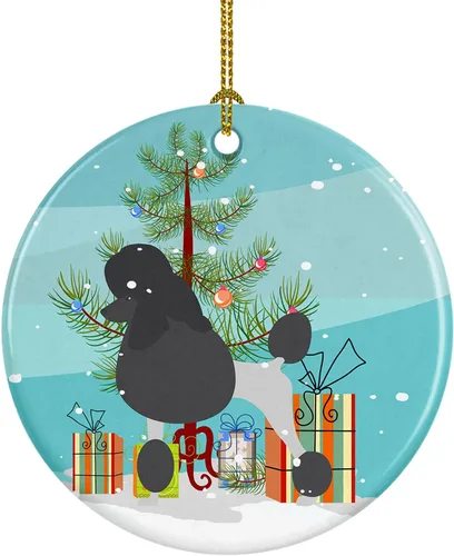 Miniatura 27 de Caroline's Treasures Bulldog inglés «Merry Christmas» adorno de cerámica para árbol de Navidad, decoración colgante para el hogar, Navidad, fiestas