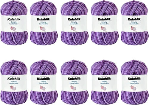 Miniatura 16 de 50g (1x50g) Hilo Acrílico para Crochet y Tejido, Hilo Degradado Colorido, 1 Rollo de Madejas, Hilo Acrílico Multicolor, Perfecto para Proyectos