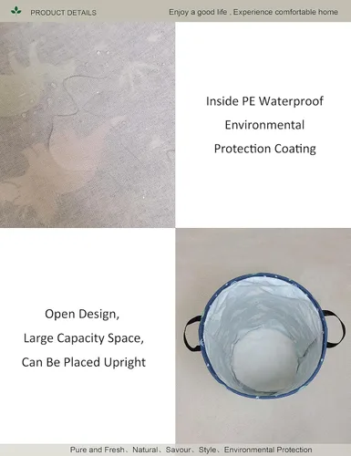 Miniatura 4 de Cesta de lavandería redonda impermeable, cesta de almacenamiento plegable, cestas de lavandería con asa, cesta de regalo, adecuada para habitación