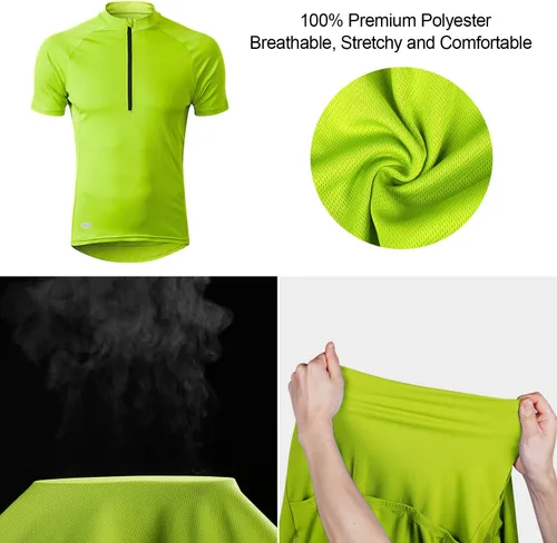 Miniatura 16 de INBIKE Maillots de ciclismo para hombre que absorbe la humedad, manga corta, secado rápido, camiseta de ciclismo de manga larga transpirable