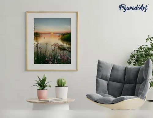 Miniatura 4 de Figured'Art Pintura por Números para Adultos con Marco Lago Pacífico 16"x20" - Kit de Manualidades de Pintura Artística DIY Lienzo Ya Estirado en un
