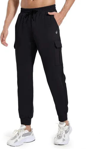 HARTPOR Pantalones deportivos con forro polar para hombre, resistentes al agua, pantalones tipo cargo para invierno, senderismo, atletismo,