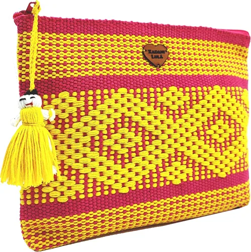 Miniatura 8 de Bolsas de maquillaje, Cosmetiquera Artesanal de Telar. Souvenir & Regalo Mexicano. Regalo Oaxaca. Bolsas hechas a mano de Oaxaca México.