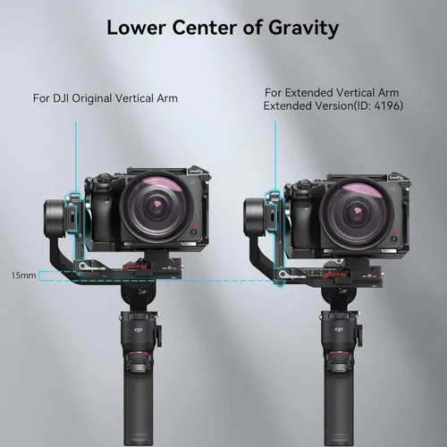 Miniatura 4 de SmallRig Brazo vertical extendido para DJI RS 3 mini, placa de montaje de extensión para DJI RS 3 Mini - 4196