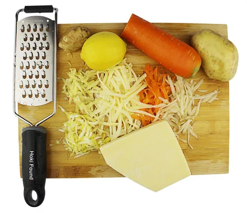 Miniatura 5 de Hoki Found Trituradora de queso grueso de acero inoxidable - Zester, rallador de verduras y frutas - Negro