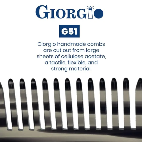 Miniatura 5 de Giorgio G51 Peines Desenredantes de Grafito para Bolso de Viaje Pequeño, Peine de Bolsillo de Dientes Anchos para Cabello Grueso Rizado Ondulado.