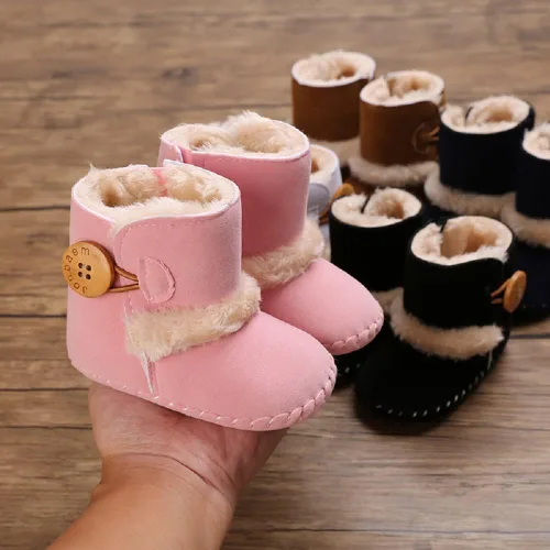 Miniatura 5 de Jonbaem Botas de invierno para bebés recién nacidos y niñas con suela suave para invierno, cálidas, para cuna