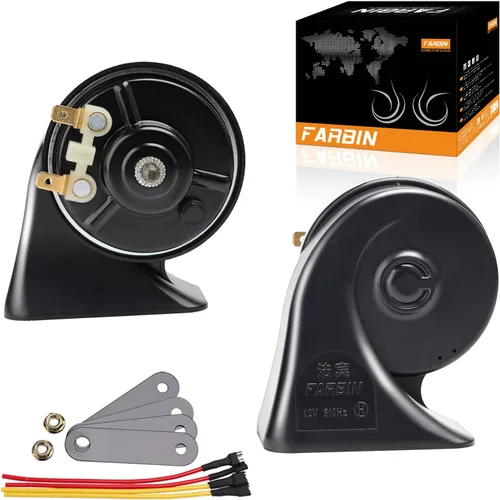 FARBIN Bocina de coche de 12 V Kit de reemplazo de bocina de tren súper ruidosa universal resistente al agua para coche, motocicleta, camión, barco