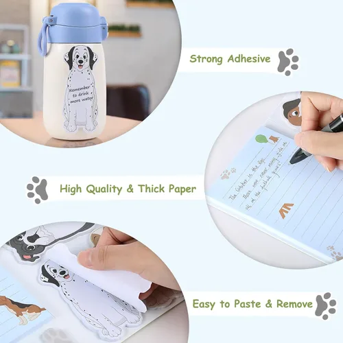 Miniatura 3 de Hommie Set de notas adhesivas de perro, pestañas divisoras de notas adhesivas para planificador, 300 hojas, marcadores de animales bonitos