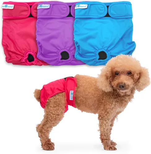 Miniatura 10 de Paw Inspired Pañales lavables y reutilizables para perras, pañales de tela para perros, incontinencia para perros (surtido (forro blanco), L