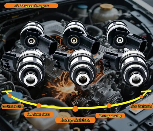 Miniatura 7 de 6 unids inyector de combustible con enchufe de arnés para Nissan Frontier Pathfinder Xterra Reemplazo 1996-2004 para Nissan Frontier Pathfinder