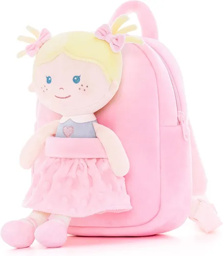 Miniatura 56 de Onetoo Mochila para niños pequeños, regalos de regreso a clases, mochilas para niñas y niños con muñecas de bebé ligeras y suaves en vestido