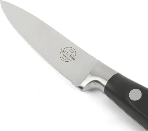 Miniatura 7 de Sur La Table Kitchen Essentials - Juego de 5 piezas de cuchillos de acero alemán con mango triple remachado en bloque magnético de madera de haya