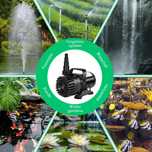 Miniatura 8 de Bomba Sumergible para Estanque de 150W 3200 GPH para Estanques al Aire Libre y Jardines Acuáticos, Bomba de Cascada para Estanque con Salida