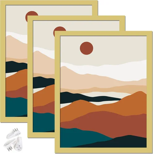Miniatura 47 de Juego de 3 marcos para fotos negros de 8 x 8 pulgadas, marco de alta transparencia para collage de fotos cuadradas de 8 x 8 pulgadas, lienzo