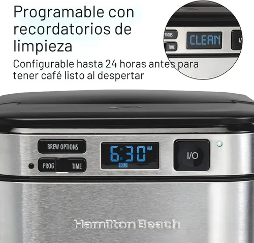Miniatura 3 de Hamilton Beach Cafetera programable de 12 tazas, Cafetera de filtro FrontFill