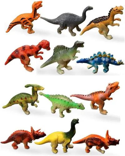HAPTIME Figuras de dinosaurio mini surtidas de plástico, pequeña figurita de dinosaurio, juguete pequeño de dino de 1.5 pulgadas - 3 pulgadas, ideal