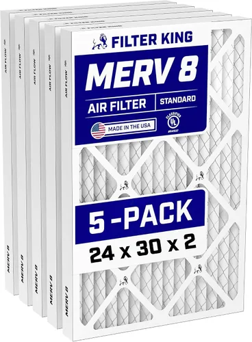 Miniatura 30 de Filter King Filtro de aire de 5.5 x 29.5 x 1 (MERV 8) (paquete de 5) filtros de horno de CA para control de polvo y alergias, fabricados en EE. UU.