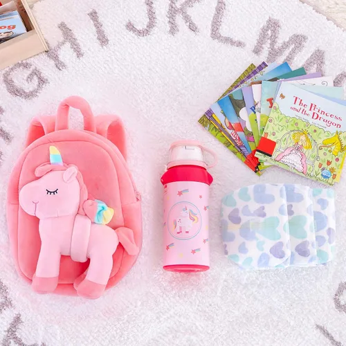 Miniatura 22 de Lazada Mochila para niños pequeños, juguetes de animales de peluche, mochila pequeña, color gris, 9.5 pulgadas
