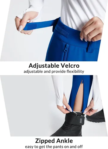 Miniatura 5 de BALEAF Women's Fleece Lined Snow Ski Pants Waterproof Windproof Softshell Insulated Slim Thermal Pants Zipper Bottom Leg