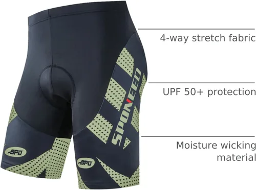 Miniatura 64 de sponeed Pantalones cortos de ciclismo para hombre, pantalones acolchados para ciclismo, ropa de ciclismo