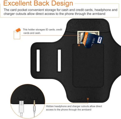 Miniatura 4 de Brazalete para Samsung Galaxy S25 S24 S23 S22 S21, entrenamiento de gimnasio, correr, teléfono, brazo banda compatible con Otterbox Defender Case