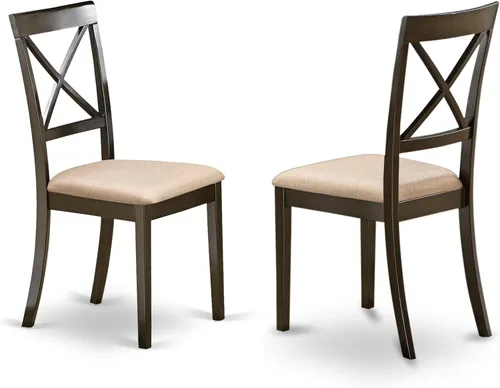 Miniatura 4 de East West Furniture ANBO3-CAP-C Juego de mesa de cocina de 3 piezas para espacios pequeños contiene una mesa de comedor redonda con pedestal y 2