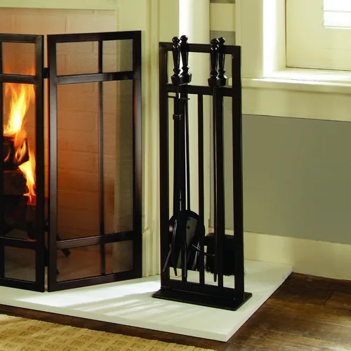 Miniatura 2 de Pleasant Hearth - Juego de 5 utensilios para chimenea FA017TA modelo Misión - acabado en color madera wengué