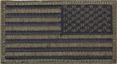 Miniatura 7 de Rothco Parche de la bandera americana, gancho trasero (reverso negro/plateado)