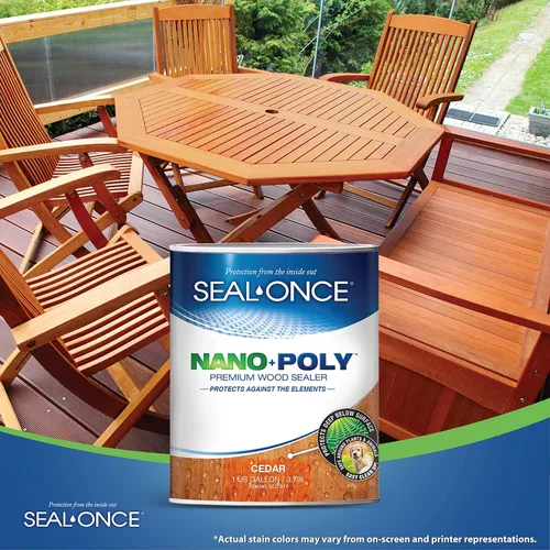 Miniatura 7 de Seal-Once Nano+Poly Sellador de Madera Penetrante con Poliuretano - Sellante Impermeable Premium - 1 Galón y Cedro Con poliuretano, sellador