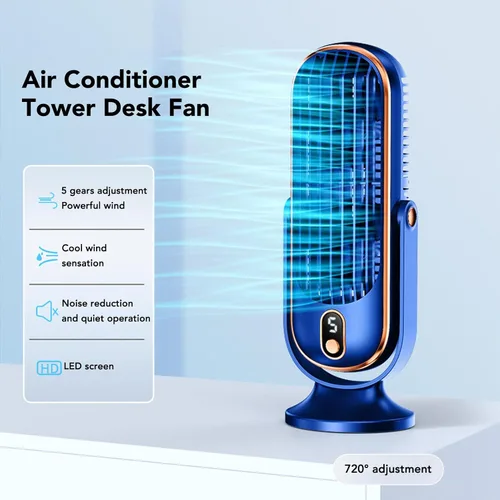 Miniatura 8 de Ventilador de mesa de torre de escritorio, ventilador de mesa silencioso, torre oscilante, ventilador de mesa con enchufe USB, ventilador de mesa