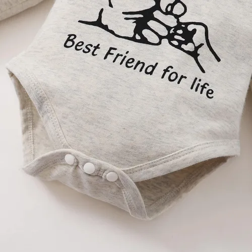 Miniatura 5 de Renotemy Conjunto de ropa para bebé recién nacido, conjunto de ropa con estampado de letras para niño