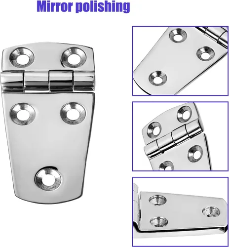 Miniatura 5 de Bisagras de escotilla de barco marino de acero inoxidable, 3 pulgadas x 1.5 pulgadas (2.992 x 1.496 in), 5 agujeros, sin ruido, acero inoxidable 316