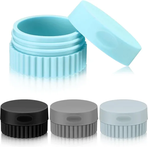 Maxcheck 4 recipientes de viaje para artículos de tocador, 0.68 onzas / 0.7 fl oz, pequeño tarro de silicona para crema con tapa, mini tarro de