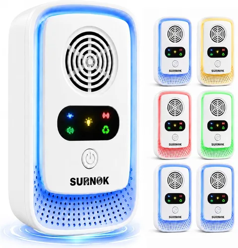 Repelente ultrasónico de plagas para interiores, paquete de 6 – Dispositivo electrónico repelente de ratones y roedores, repelente de ratas en