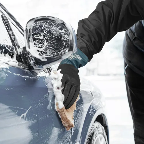 Miniatura 7 de Schwer Guantes de trabajo de invierno 100% impermeables, guantes largos para congelador con revestimiento de poliuretano a base de agua, máxima