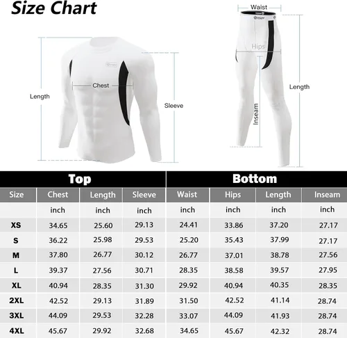 Miniatura 6 de romision Thermal Underwear for Men 2 Pack Long Johns Fleece Lined Hunting Gear Bottom Top Set Base Layer Cold Weather XS-4XL
