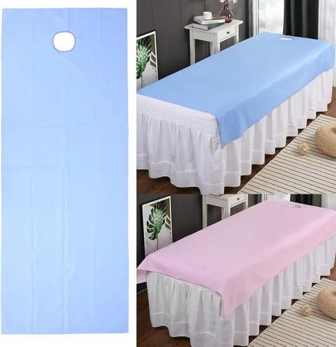 Miniatura 6 de Sábana de salón de belleza, cubierta impermeable para cama de masaje a prueba de aceite, sábana de mesa de masaje profesional con orificio