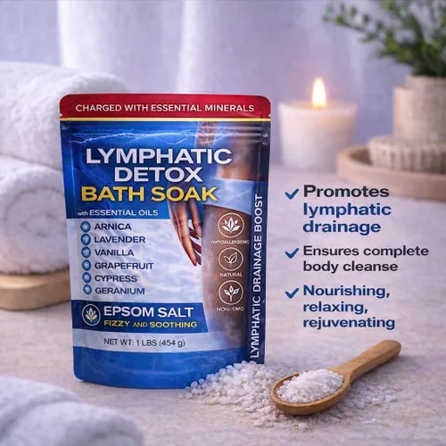 Miniatura 4 de Bruizex Sales de baño de Arnica Montana, baño de sal de Epsom para drenaje linfático y desintoxicación corporal, sales de Epsom para remojar