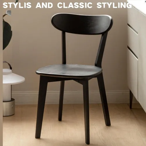 Miniatura 3 de Sillas de comedor de madera maciza, sillas de comedor modernas de mediados de siglo con cómodo respaldo curvo, sillas de madera para cocina, comedor