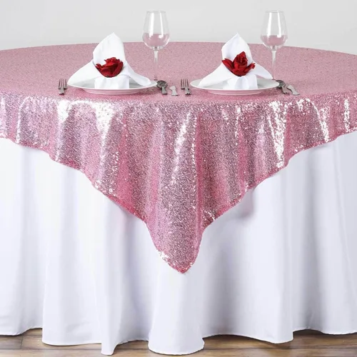 Miniatura 11 de Efavormart - Mantel cuadrado de lentejuelas de lujo de 72 x 72 pulgadas, mantel cuadrado champán para bodas, fiestas, eventos, banquetes