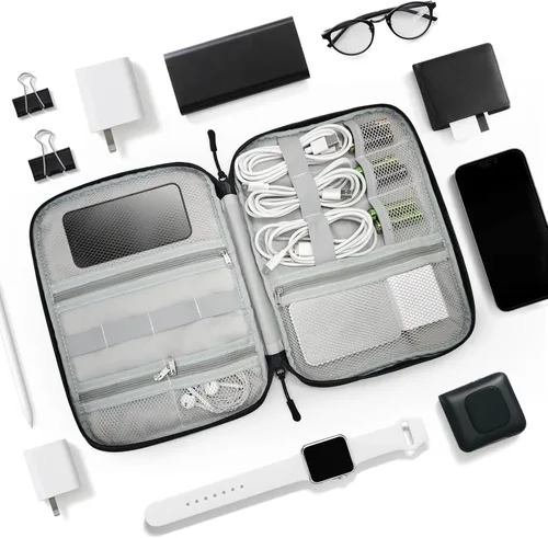 Miniatura 4 de Estuche organizador de viaje de calabaza de arce, bolsa de almacenamiento de cables para cables, cargador, teléfono, disco duro