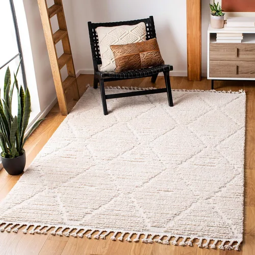 Miniatura 10 de SAFAVIEH Colección Marrakesh Alfombra de Pasillo - 2 pies 2 pulgadas x 6 pies, color beige, diseño tribal marroquí bohemio con borlas, no desprende