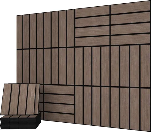 Miniatura 11 de UMIACOUSTICS 6 Piezas 47.2 x 23.6 Pulgadas Panel Acústico, Panel Decorativo de Pared Absorbente de Sonido para Oficina, Cine en Casa, Estudio, Nogal
