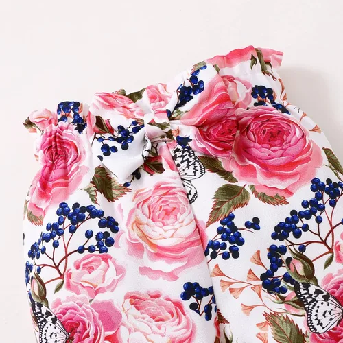 Miniatura 76 de SUNNY PIGGY Ropa para bebé recién nacida, con volantes, mameluco de algodón floral, conjunto de pantalones de algodón para niñas