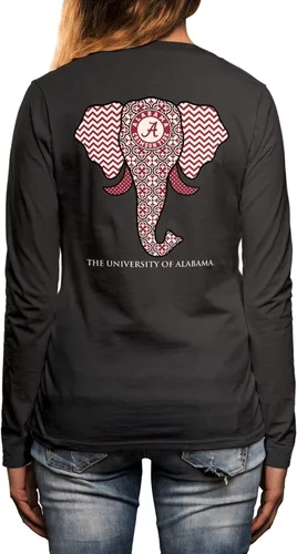 Miniatura 6 de Southern Couture Alabama Crimson Tide Elephant - Camiseta de manga larga para mujer Rojo cardenal